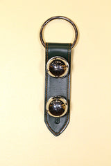 2 Large Chrome OR Solid Brass Moyer Bells on X-Wide, Stitched 8" Strap