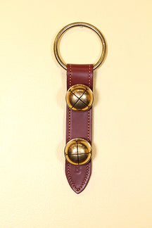2 Medium Chrome OR Solid Brass Moyer Bells on Wide, Stitched 8" Strap