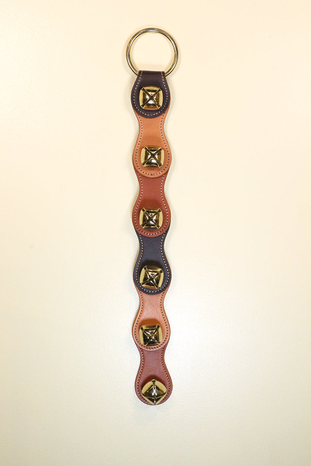 6 Plated Bells on 6 Leather Links
