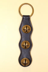 3 Solid Brass Belsnickel Bells on Scalloped Doorhanger