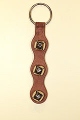 3 Plated Bells on Scalloped SUEDE Doorhanger