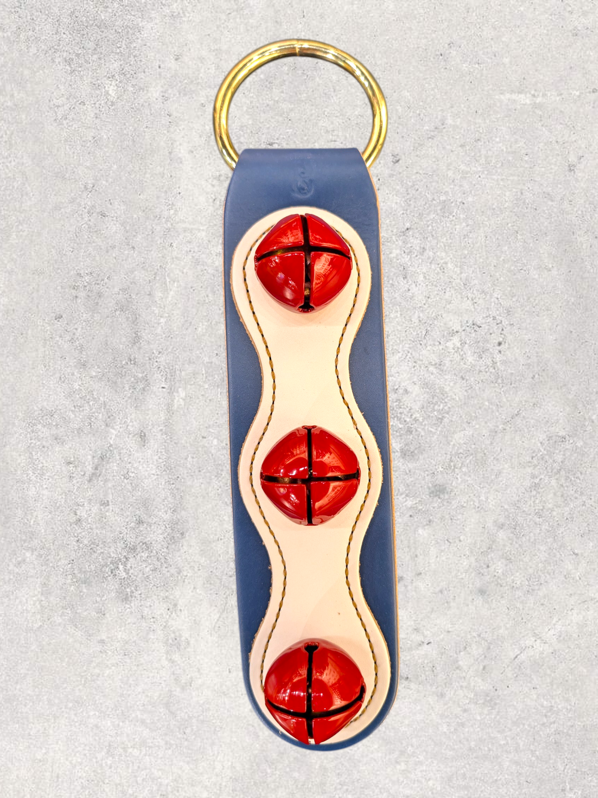 3 Red Bells on 2-Color Doorhanger