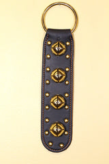 4 Small Plated Bells on Stitched & Studded Doorhanger