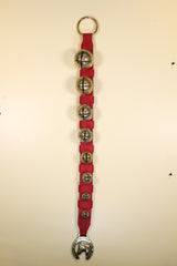 8 Odd Numbered Solid Brass Belsnickel Bells - 2-Ply Strap with Keepers - Horse Brass Bottom