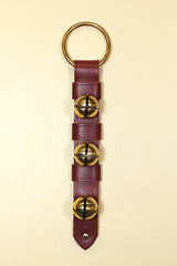3 Solid Brass Colonial-Style Bells on 2-Ply Strap