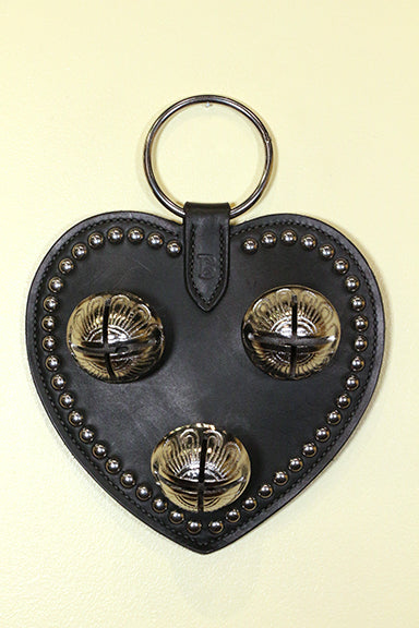 HEART (Large - Stitched & Studded) Doorhanger - SILVER Belsnickel Bells