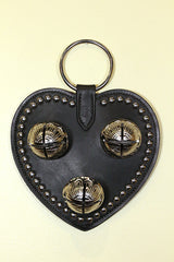 HEART (Large - Stitched & Studded) Doorhanger - SILVER Belsnickel Bells