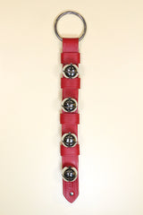 4 CHROME Colonial-Style Bells on 2-Ply Strap - Keepers - Ring Top - Rivet Bottom