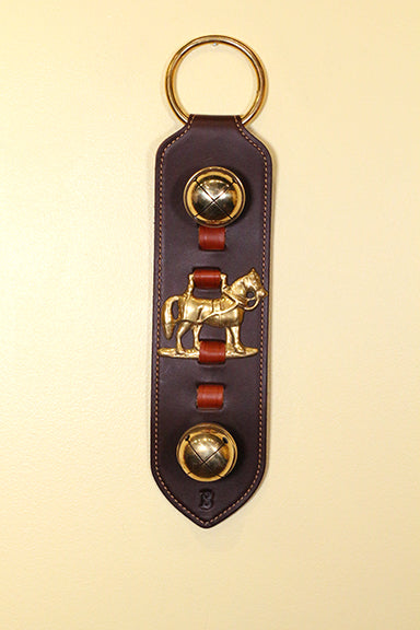 HORSE BRASS - 2 Solid Brass Moyer Bells on Doorhanger