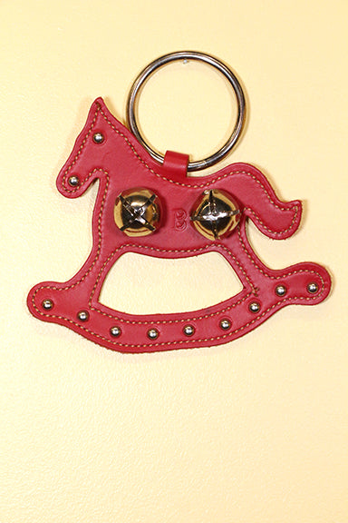 ROCKING HORSE Doorhanger - Nickel-Plated Bells