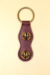 2 Solid Brass Colonial-Style Bells on Scalloped Doorhanger -  Brass Ring Top