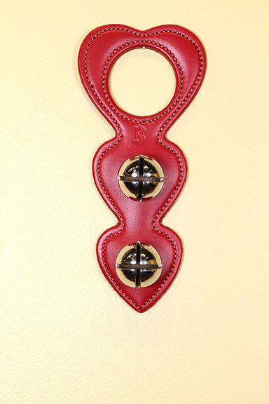 HEART - 3-Tiered Doorhanger - 2 Solid Brass Colonial-Style Bells with Chrome Finish