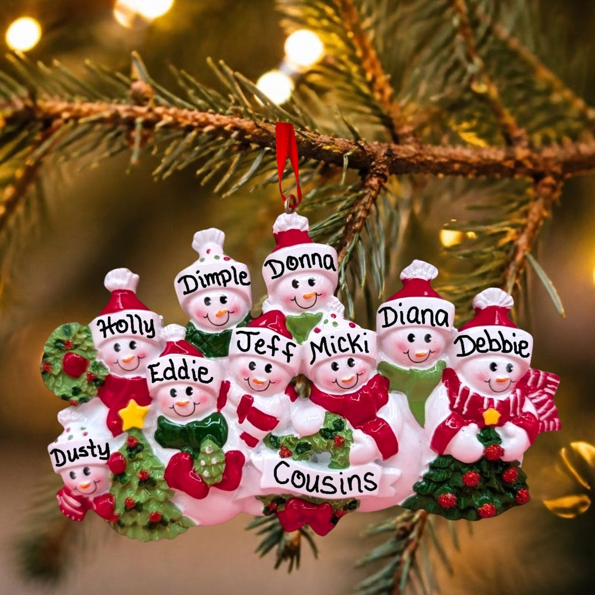 Snowpeople Ornament (9 Names)