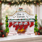 Stockings on White Mantel Tabletop Decoration (9 Names)