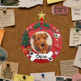 DOGS - AIREDALE - Red Wreath
