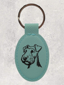 KEYCHAIN - AIREDALE - Leatherette - Personalizable