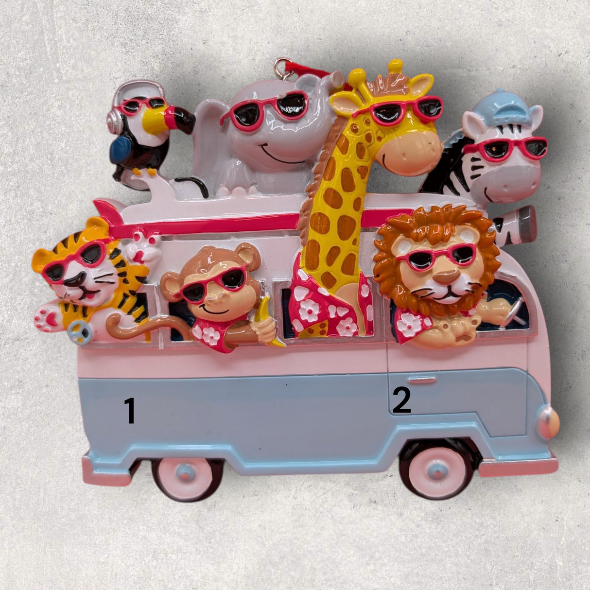 ANIMALS in a BUS Ornament