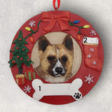 DOGS - AKITA - Red Wreath