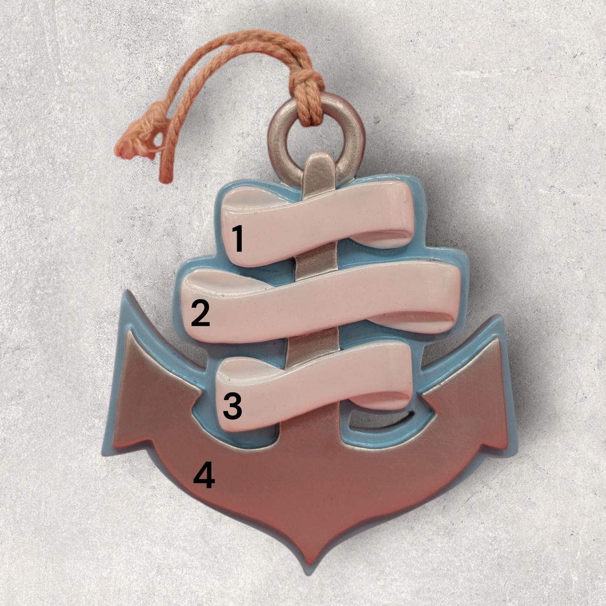 3 NAMES on an ANCHOR Ornament