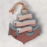 3 NAMES on an ANCHOR Ornament
