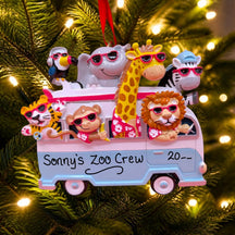Animals in a Bus Ornament