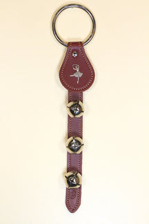 BALLERINA CHARM above 3 Bells on Leather Strap
