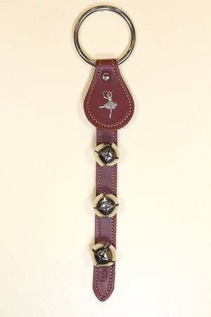 BALLERINA CHARM above 3 Bells on Leather Strap