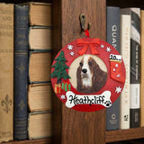 DOGS - BASSET HOUND - Red Wreath
