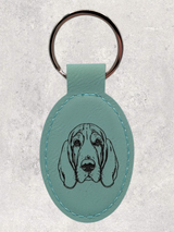 KEYCHAIN - BASSET HOUND - Leatherette - Personalizable