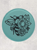 A COASTER SET - BUGS & BLOOMS - TEAL