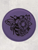 A COASTER SET - BUGS & BLOOMS - PURPLE