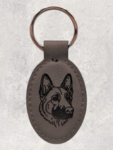 KEYCHAIN - BELGIAN MALINOIS - Leatherette - Personalizable