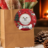 DOGS - BICHON FRISE - Red Wreath