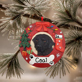 DOGS - BLACK LAB - Red Wreath