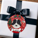 DOGS - BORDER COLLIE - Red Wreath