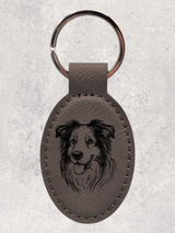 KEYCHAIN - BORDER COLLIE - Leatherette - Personalizable