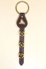 FROG CHARM above 3 Bells on Leather Strap