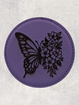 A COASTER SET - BUGS & BLOOMS - PURPLE