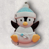 BLUE - BABY PENGUIN Ornament with DIAPER & CAP