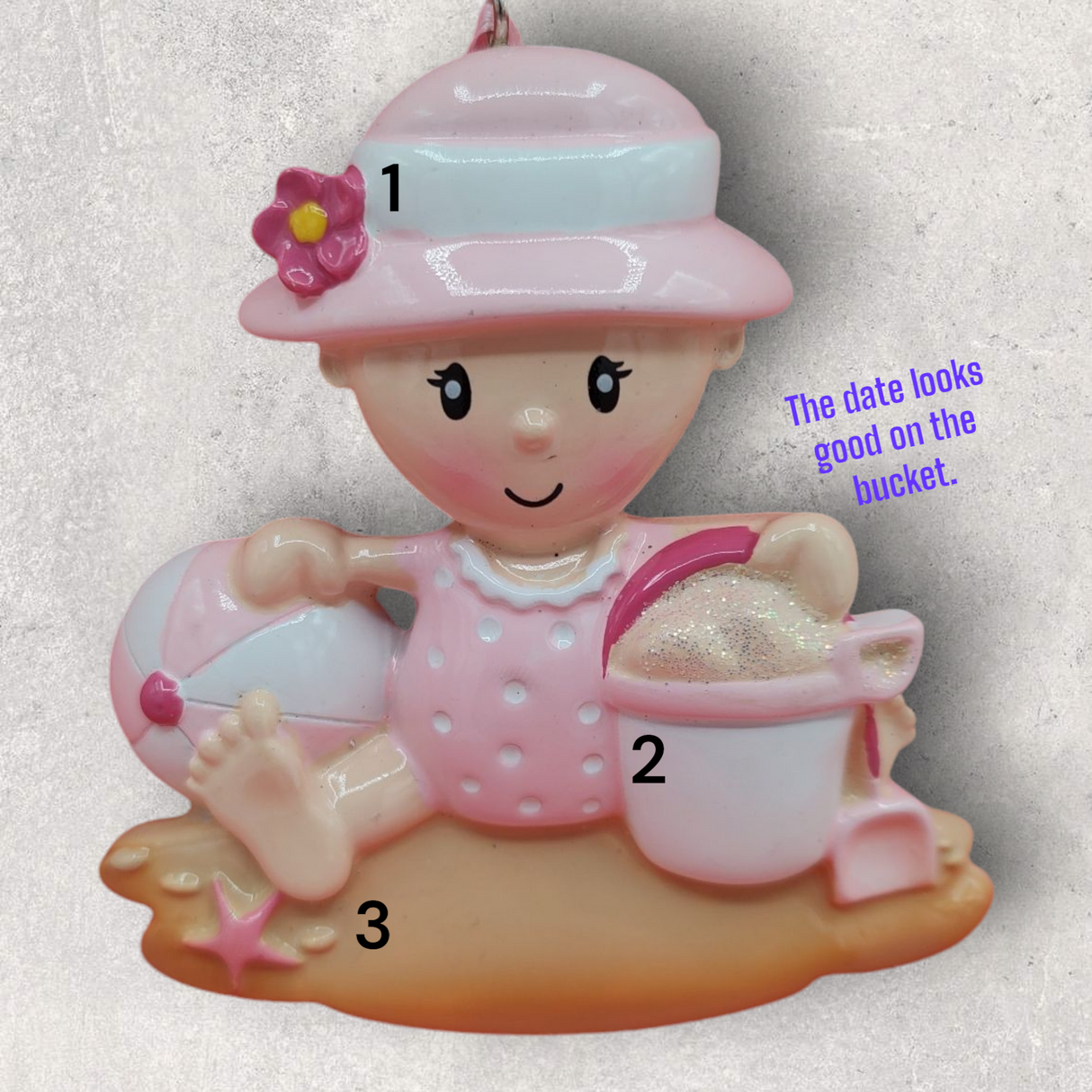 PINK - BABY at the BEACH Ornament