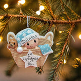 Blue - Baby in a Basket Ornament