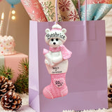 Pink - Baby's 1st Christmas Bear in Stocking Ornament