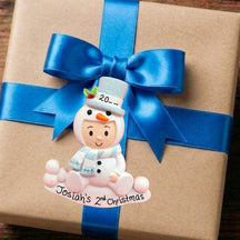 Blue - Child in Snowman Suit Ornament