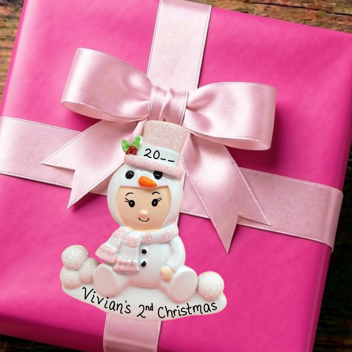 Pink - Child in Snowman Suit Ornament