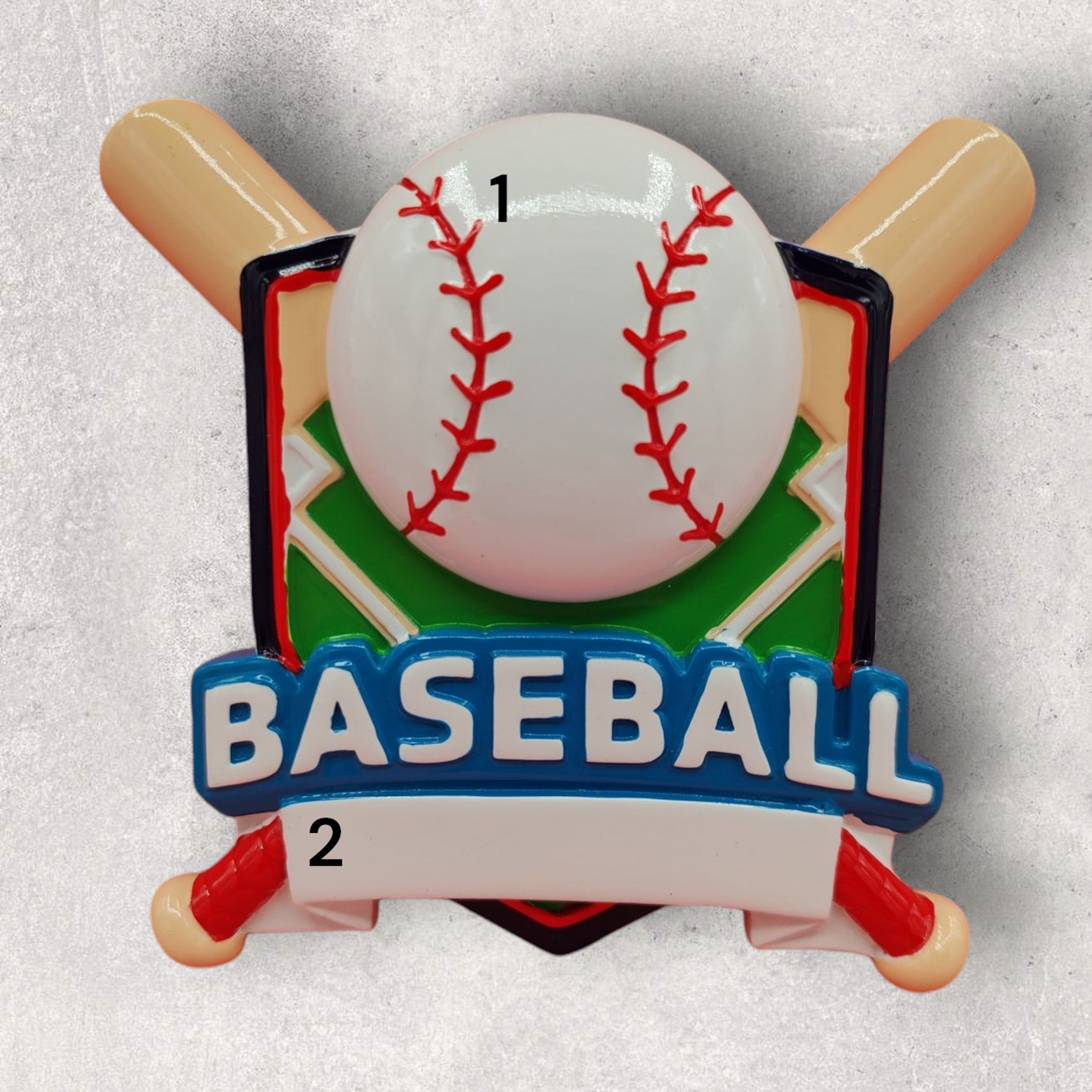 BASEBALL Ornament -BALL / BATS / WORD