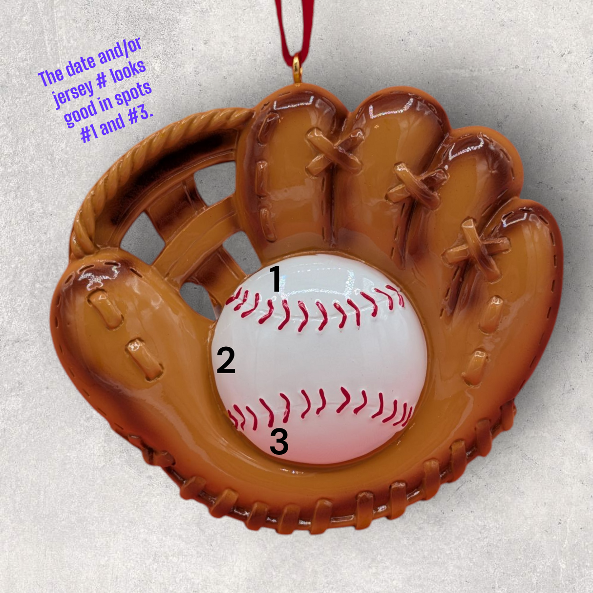 BASEBALL GLOVE & BALL Ornament