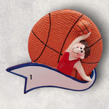 BASKETBALL Ornament - MALE w/BANNER
