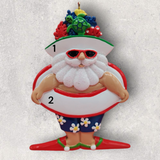 BEACH-GOING SANTA Ornament