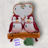 2 RED BIRDS Ornament