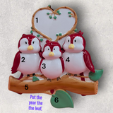 3 RED BIRDS Ornament